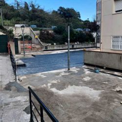 Obra a terra d'un pati de veïns